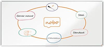 Nobo Premium Plus Lavagna Magnetica Laccata - 2700x1200 mm, Cornice in alluminio, Certificazione Ecolabel UE, 1915164