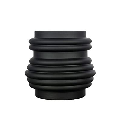 By On Mila L Black Earthenware Vase with Rubber Coating in Gift Box