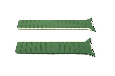 System-S Bracelet 42 44 45 49 mm en silicone flexible magnétique pour Apple Watch Smartwatch Vert citron, Vert/citron vert, Eine Grösse