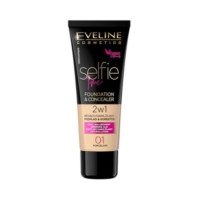 Eveline Cosmetics Selfie Time Opaque and Moisturising Foundation and Concealer 2-in-1, 30 ml, No. 05 Beige