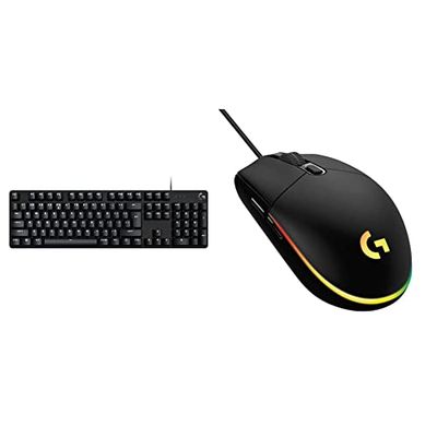 Logitech G413 SE Tastiera Meccanica Gaming Full Size - Tastiera Retroilluminata con Switch Meccanici Tattili, Nero & 03 LIGHTSYNC Mouse Gaming con Illuminazione RGB, Nero