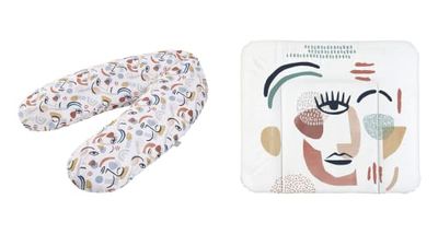 Omvårdnad kuddset Multi+bred modern konst, flerfärgad