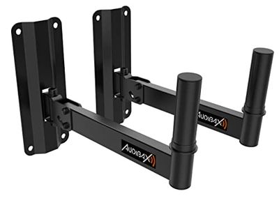 Audibax Neo 40 - Pareja de Soportes de Pared para Altavoces - Soportes para Altavoces Inclinables Universales - Vaso de 35 mm - Inclinación Ajustable de 90º a 110º - Capacidad de Carga de 35 kg