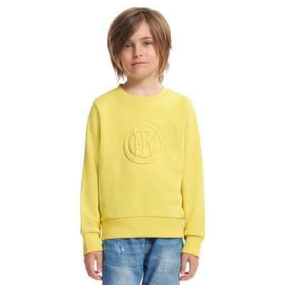 Inter Embossed Collection Sweat col Rond Adulte Unisexe, Jaune, 8 Anni