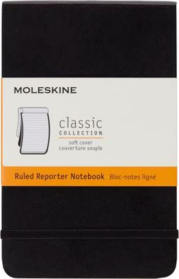 Moleskine Classic Ruled Paper Notebook - Soft Cover and Elastic ClosureJournal, Black, Pocket 9 x 14 A6, 192 Pages