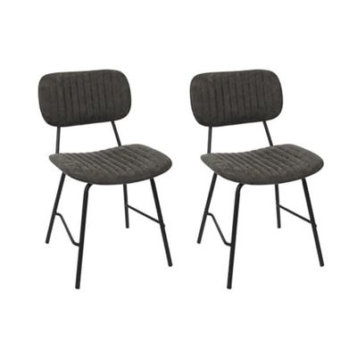 HOME DECO FACTORY HD7278 Taylor – Juego de 2 sillas para Asiento de salón o Comedor con Patas de Contraste, Gris y Negro, 45x78x52 cm