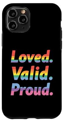 Loved Valid Orgoglioso LGBTQ Dichiarazione Pride Rainbow Custodia per iPhone 11 Pro