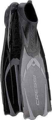 Cressi Pluma Fins, Pinne di Alta Qualita per Immersioni, Apnea, Snorkeling Unisex Adulto, Nero/Argento, 39/40 EU