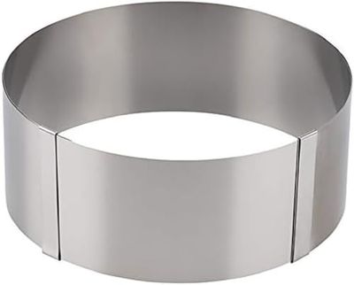 Anillo para tartas APS, anillo para tartas regulable sin escalonamientos, anillo para tartas de acero inoxidable, utensilio de cocina para tartas, anillo para tartas con diámetro Ø 16,5 -32 cm, altura 7 cm