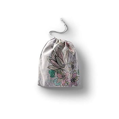 Le Jardin du Lin Bedrukte katoenen tassen met trekkoord, boodschappentas, zak, stoffen tas, stoffen tas, groentenzak, herbruikbaar, milieuvriendelijk, multifunctioneel, opvouwbaar, grootte: 20 x 30 cm