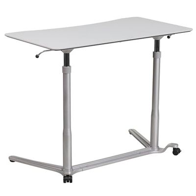 Flash Furniture Sit - Escritorio ergonómico para computadora, Metal, Gris Claro, Juego de 1