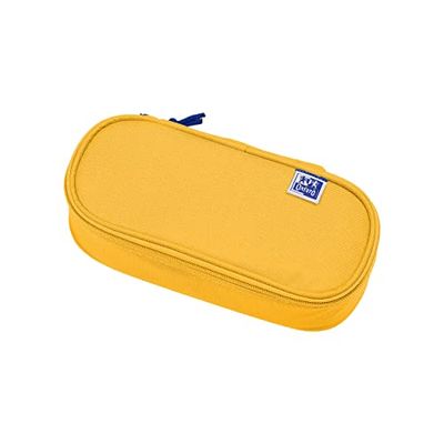 Oxford Pennenetui van polyester, duurzaam, ovaal, geel, geel, 23x11x6cm, pennenetui