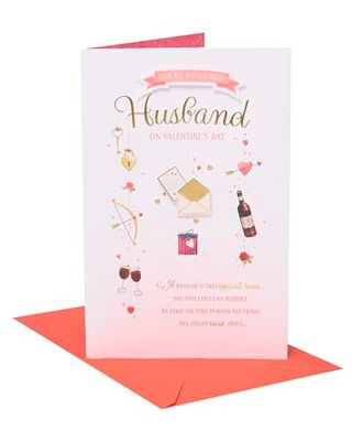 UK Greetings Carte de Saint-Valentin pour mari – Motif symboles doux