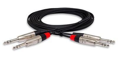 Hosa HSS-003X2 Câble de connexion REAN Neutrik avec 4 fiches jack 6,3 mm Argent 90 cm