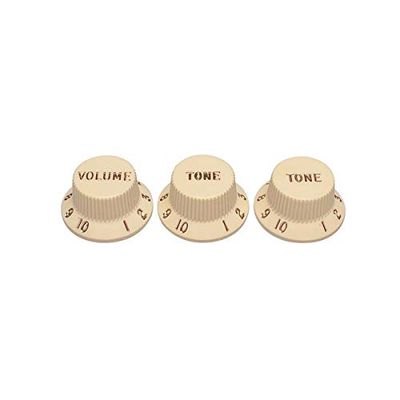 Fender Stratocaster Pot Knobs (Volume/Tone/Tone), aged white,0991369000