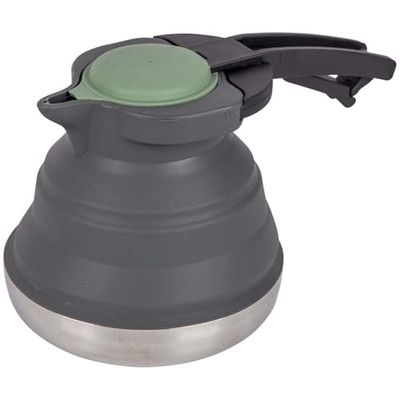 Bo-Camp - Bouilloire - Pliable - 1,2 litre - Silicone/Inox - Gris