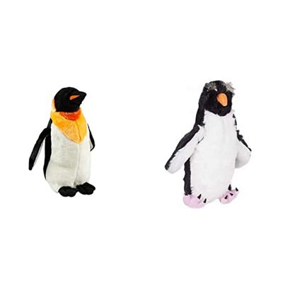 Animal Instincts Snow Mates Pedro Penguin, Squeaky Soft Plush Chew Companion Dog Toy - Small, assorted colours & Snow Mates Reggie Rock Hopper, Squeaky Soft Plush Chew Companion Dog Toy - Small