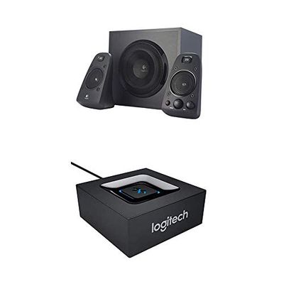 Logitech Z623 Système de Haut Parleur 2.1 pour PC/PS4/Xbox/TV + Récepteur Audio sans Fil, Adaptateur Bluetooth pour PC/Mac/Smartphone/Tablette/ pour enceintes & haut parleur, Prise EU