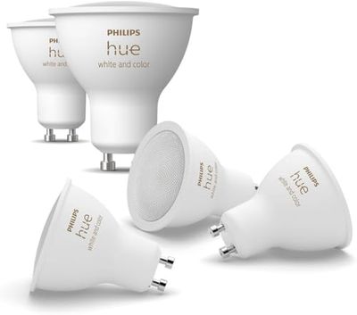 Philips Hue Faretto Smart GU10, Luce Bianca e Colorata (5 pezzi), 400lm, Compatibile con Bluetooth, Controllo vocale con Alexa, Apple Home e Google Assistant