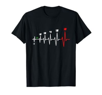 Hombre Motocicleta Moto Racing Heartbeat Camiseta