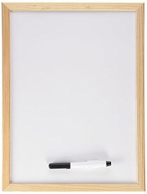 Makro Paper PM601 - Lavagna bianca con cornice in legno, 30 x 40 cm