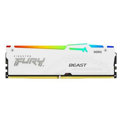 Kingston FURY Beast Bianco RGB 32GB (2x16GB) 5600MT/s DDR5 CL40 DIMM Memoria Gaming per Computer Fissi Kit da 2 Intel XMP - KF556C40BWAK2-32