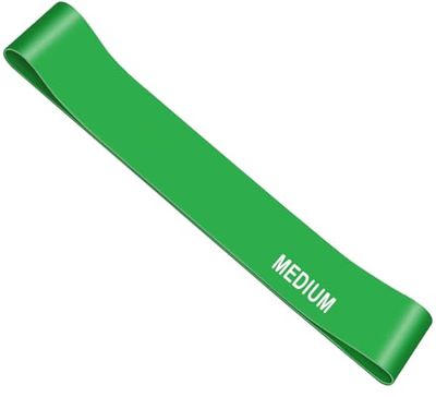 G5 HT SPORT Fitnessbanden, afzonderlijk of in set van 3 of 5 stuks, elastische weerstandsbanden voor fitness, pilates, yoga, revalidatie, loopbandset (middengroen)