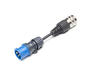 Juice Connector, Adaptador Azul CEE16 para Cargador Coche Electrico, Enchufe Portatil para Cable de Carga Coche Electrico, Compatible con el Juice Booster 2 y el Juice Booster 3 Air Wallbox