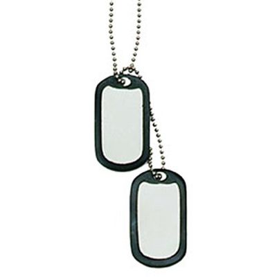 Miltec Dog Tag Amerikaanse identiteitskaart, blanco, roestvrij staal, volwassenen, uniseks, grijs, eenheidsmaat