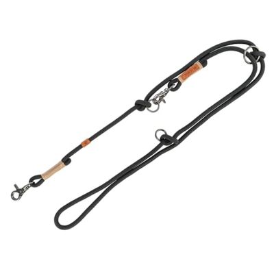 TRIXIE Guinzaglio per cani BE NORDIC V-Linea S – M, 2,00 m ø 8 mm in nero/sabbia – guinzaglio regolabile con fascino nordico – per cani di piccola e media taglia – 17225