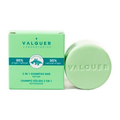 Valquer 2-in-1 Solid Repair Shampoo & Conditioner – Cleanses, Nourishes & Softens Hair, Repairs & Hydrates Damaged & Brittle Hair with 95% Natural Ingredients – 70g