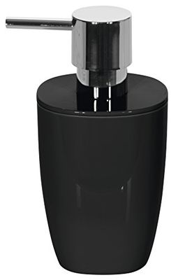 Spirella Pure Distributeur de Savon Salle de Bain Accessoires, polystyrène, 15 x 7,5 x 7,5 cm, Noir, 15 x 7.5 x 7.5 cm