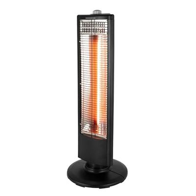 Warmlite WL42013 1KW koolstof-infraroodverwarming met oscillatie, instelbare thermostaat en oververhittingsbeveiliging, zwart