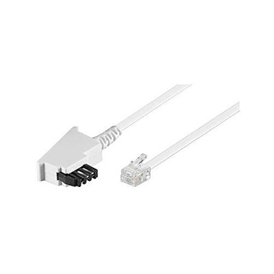 Goobay 68542 Cavo di Collegamento TAE-F, Pin Out Universale, Bianco, 15m Lunghezza del Cavo