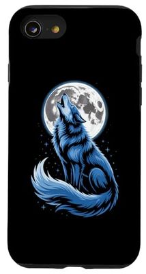 Lupo Ululante Alla Luna Piena Custodia per iPhone SE (2020) / 7 / 8