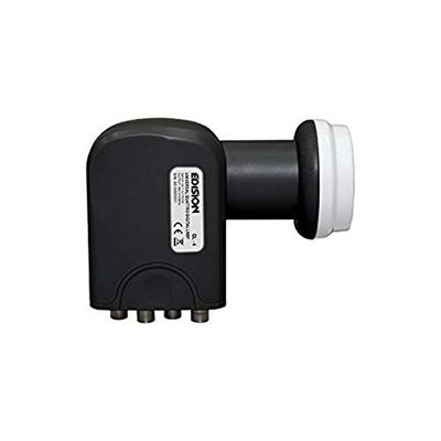 Edision QL-4 Quattro LNB-adapter för multiswitch drift (0,1 dB, för multiswitch, HD, 3D, väderskydd)