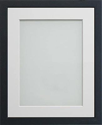 Frame Company Jellybean Range Black Wooden A2 Picture Photo Frame with White Mount for Image A3 * Choice of Colours & Sizes* Fitted with Perspex