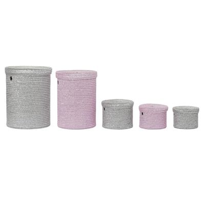 CESTA SET 5 PP 42X42X52,5 ROSA