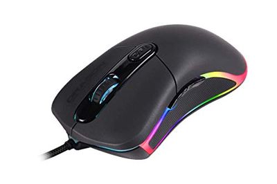 Dragonwar G21 Caster 7000dpi Ergonomisk och anpassningsbar RGB-spelmus med 7 knappar - trådbunden - ljus - tyst - optisk - svart