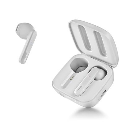 NGS ARTICA MOVE WHITE - Auricolare Wireless Compatibile con Tecnologia Bluetooth 5.3. e TWS, Batteria da 28 ore, Controllo Touch, Tecnologia ENC, Bianco