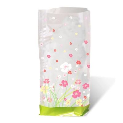 Ursus 592000 - gift bodemzak, bloemen, 10 stuks, van voedselveilige folie, ca. 14,5 x 23,5 cm, transparant, bedrukt, ideaal voor kleine verrassingen
