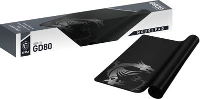 MSI AGILITY GD80 - Alfombrilla Gaming Tamaño Extenso XXXL, Superficie Textil de Seda Gaming, Suaves Bordes Cosidos, Base Antideslizante - 1200 x 600 x 3 mm