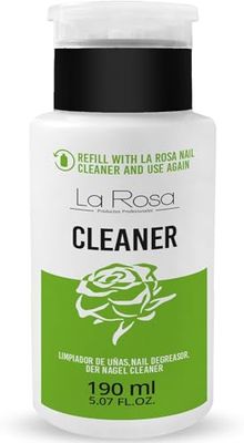 LaRosa Nail CLEANER ongles degraissant 190 ml Le distributeur avec pompe pour essuyer la base de vernis gel pour manucure UV LED - Pour désinfecter l’ongle et éliminer les couches collantes, CLENASER