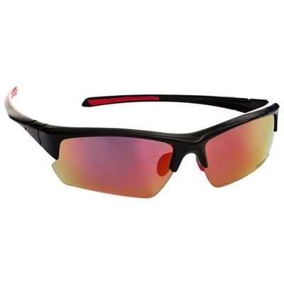 Trespass Falconpro, zwart, zonnebril met uv-bescherming en stoffen tas, categorie 2, gepolariseerde polycarbonaat glazen, zwart