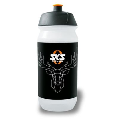 SKS GERMANY DEER BOTTLE Small 500 ml fietsfles in hertendesign, fietsaccessoires (fles met Shiva-sluiting, voor alle gangbare flessenhouders, lekvrij push-pull-ventiel)