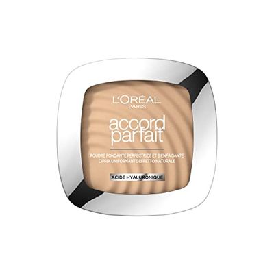 L'Oréal Paris Polvo de polvo uniforme fijador Accord Parfait, acabado mate y resultado natural, 2N vainille