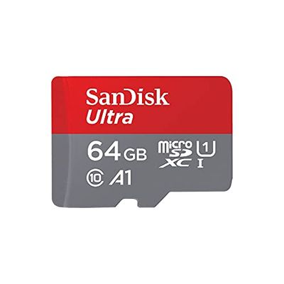 SanDisk Ultra 64GB microSDXC Memory Card + SD Adapter with A1 App Performance Up to 120MB/s, Class 10, UHS-I