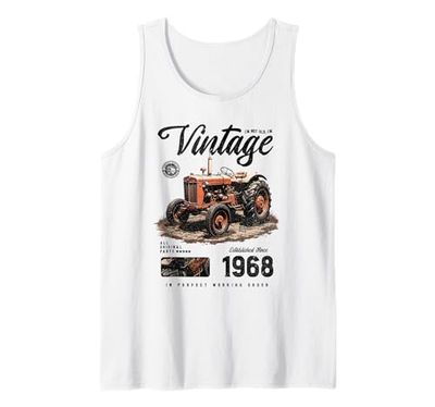 Birthday Farmer Vintage Tractor Born nel 1968 Canotta