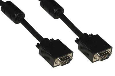 LINK KABEL VGA MONITOR 15 POLI HANG/HAN MT 3 MED HERRITER MED 15 TRÅDAR FÄRG SVART