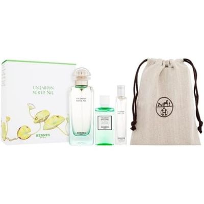 HERMES Un Jardin Sur Le Nil Gift Set (EDT 100ml + EDT 15ml + Body Shower Oil 40ml + Pouch)